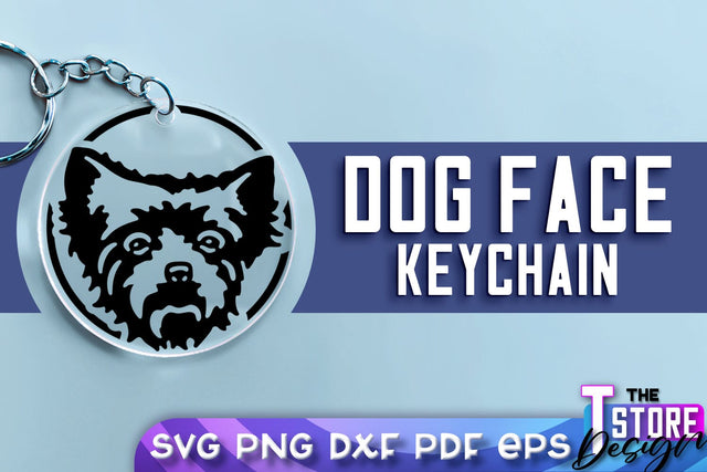 Dog Face Keychain SVG Design | Dog Mom SVG | SVG File | Print Design SVG The T Store Design 
