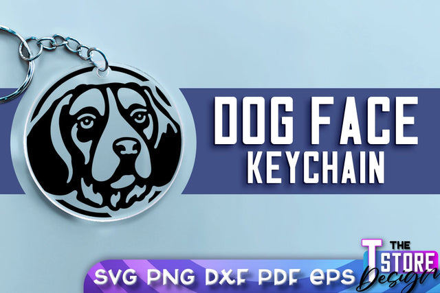 Dog Face Keychain SVG Design | Dog Mom SVG | SVG File | Print Design SVG The T Store Design 