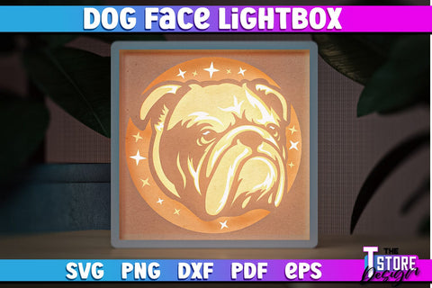 Dog Face Lightbox SVG Design | Paper Cut Design | SVG File SVG The T Store Design 