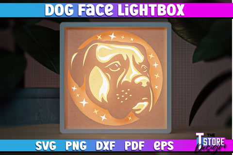 Dog Face Lightbox SVG Design | Paper Cut Design | SVG File SVG The T Store Design 