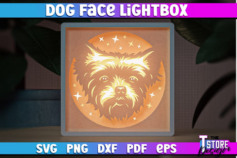 Dog Face Lightbox SVG Design | Paper Cut Design | SVG File SVG The T Store Design 
