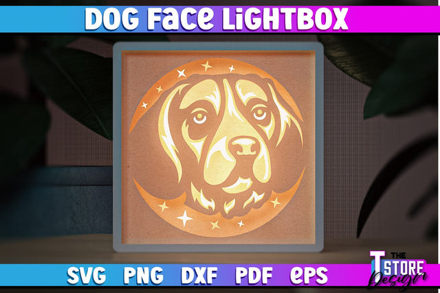 Dog Face Lightbox SVG Design | Paper Cut Design | SVG File SVG The T Store Design 