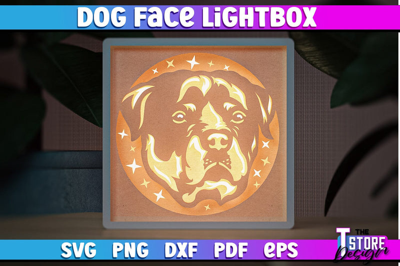 Dog Face Lightbox SVG Design | Paper Cut Design | SVG File SVG The T Store Design 