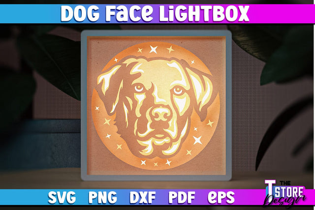 Dog Face Lightbox SVG Design | Paper Cut Design | SVG File SVG The T Store Design 