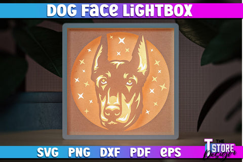 Dog Face Lightbox SVG Design | Paper Cut Design | SVG File SVG The T Store Design 