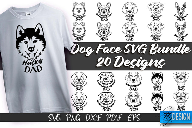 Dog Face SVG Design | Dog Mom SVG | SVG File | Print Design SVG Fly Design 