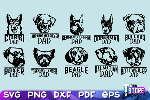Dog Faces SVG Design | Dog Mom | Dog Dad SVG File | Print Design SVG The T Store Design 
