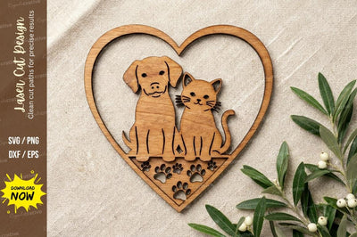 Dog Family Heart Laser Cut, dog svg, dog family svg, puppy svg SVG Regulrcrative 