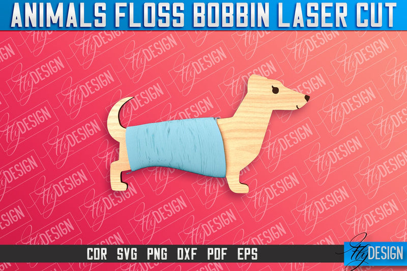 Dog Floss Bobbins Laser Cut | Laser Cut Design | CNC File SVG Fly Design 
