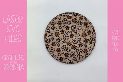Dog Flower Pattern Ornament Laser SVG File SVG Crafting With Brenna 