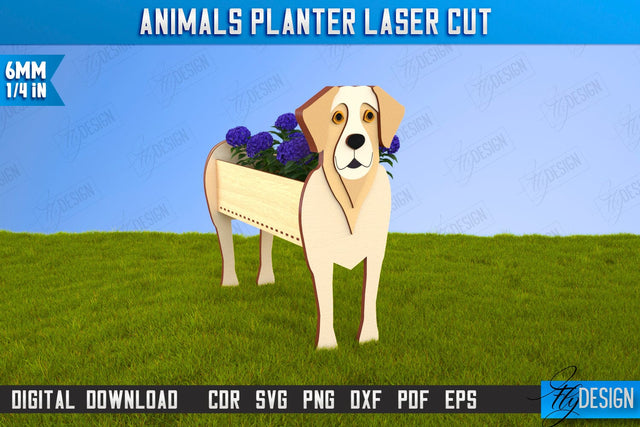 Dog Flower Stand Laser Cut | Garden Design | Home Decor | Flower Holder | CNC File SVG Fly Design 