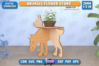 Dog Flower Stand Laser Cut | Garden Design | Home Decor | Flower Holder | CNC File SVG The T Store Design 