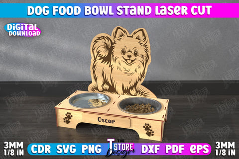 Dog Food Bowl Stand Bundle | Personalized Food Bowl Holder | Double Dog Dish Holder | CNC Files SVG The T Store Design 