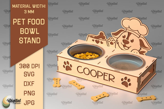 Dog Food Bowl Stand Laser Cut. Pet Bowl Stand SVG SVG Evgenyia Guschina 