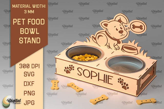 Dog Food Bowl Stand Laser Cut. Pet Bowl Stand SVG SVG Evgenyia Guschina 
