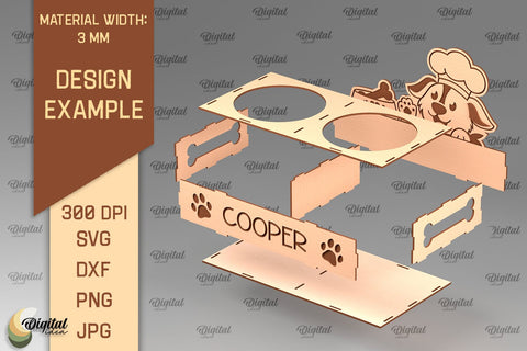 Dog Food Bowl Stand Laser Cut. Pet Bowl Stand SVG SVG Evgenyia Guschina 
