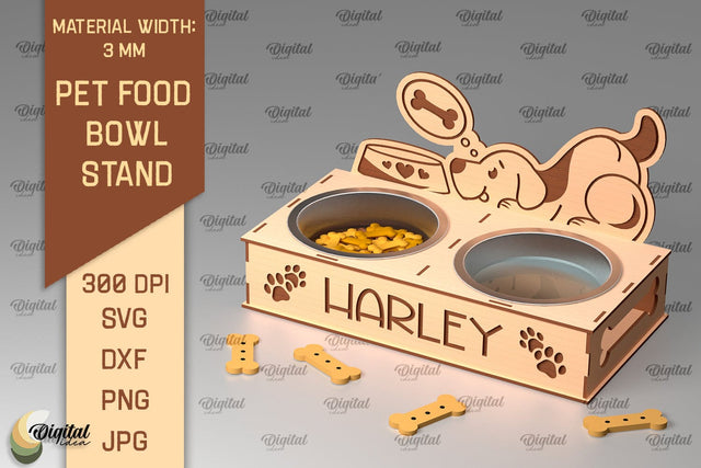 Dog Food Bowl Stand Laser Cut. Pet Bowl Stand SVG SVG Evgenyia Guschina 