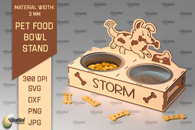 Dog Food Bowl Stand Laser Cut. Pet Bowl Stand SVG SVG Evgenyia Guschina 