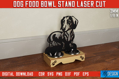 Dog Food Bowl Stand | Rustic Design | Double Dog Bowl Holder | CNC File SVG Fly Design 