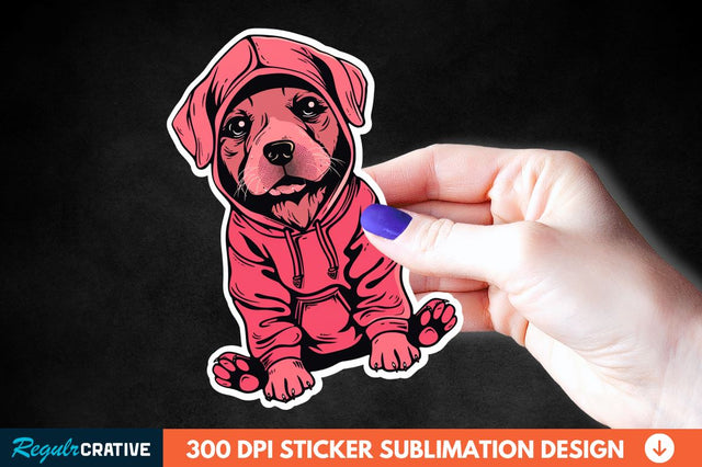 Dog Hoodie Sticker Clipart Sublimation Regulrcrative 