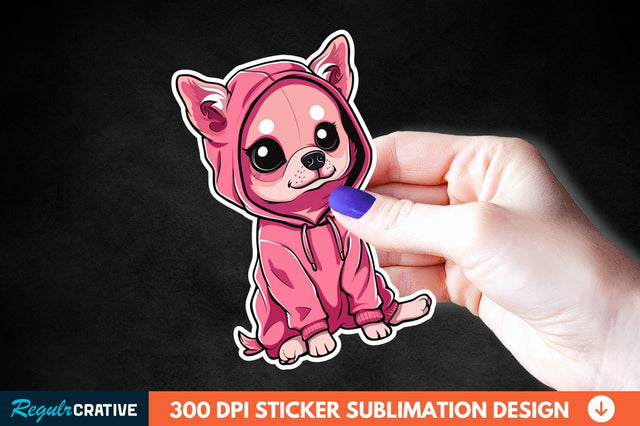 Dog Hoodie Sticker Clipart Sublimation Regulrcrative 