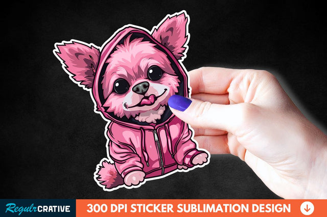 Dog Hoodie Sticker Clipart Sublimation Regulrcrative 