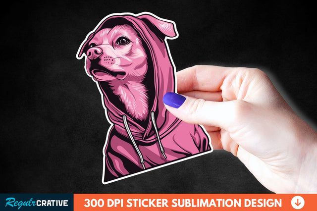 Dog Hoodie Sticker Clipart Sublimation Regulrcrative 