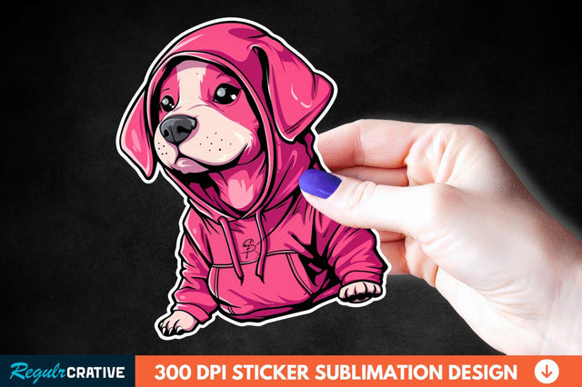 Dog Hoodie Sticker Clipart Sublimation Regulrcrative 