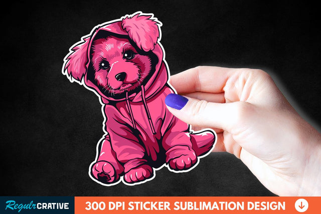 Dog Hoodie Sticker Clipart Sublimation Regulrcrative 