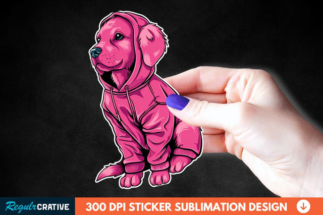 Dog Hoodie Sticker Clipart Sublimation Regulrcrative 