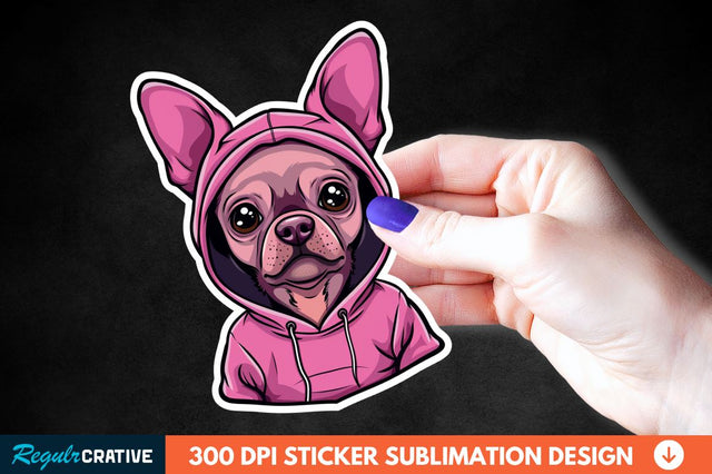 Dog Hoodie Sticker Clipart Sublimation Regulrcrative 