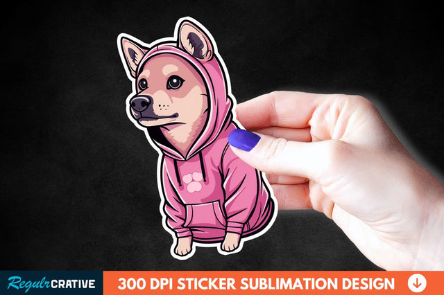 Dog Hoodie Sticker Clipart Sublimation Regulrcrative 