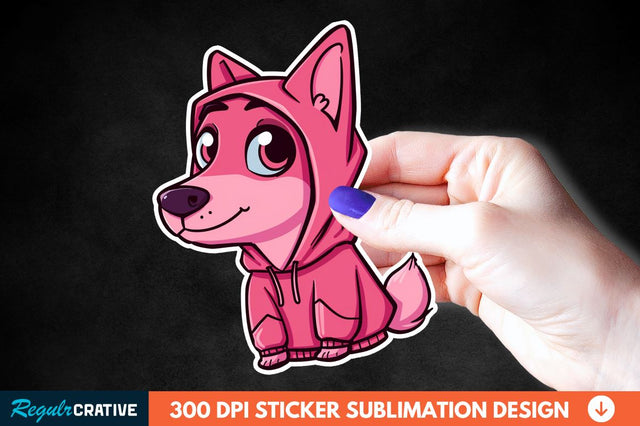 Dog Hoodie Sticker Clipart Sublimation Regulrcrative 