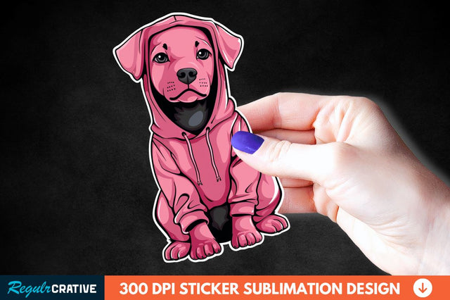 Dog Hoodie Sticker Clipart Sublimation Regulrcrative 