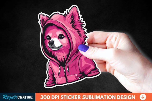 Dog Hoodie Sticker Clipart Sublimation Regulrcrative 