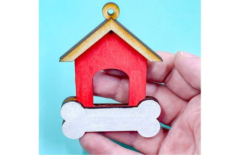 Dog House Ornament Laser SVG File SVG Crafting With Brenna 