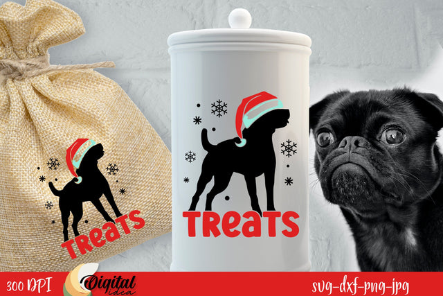 Dog Jar Treat SVG. Dog Treat Lover. Christmas Dog SVG SVG Evgenyia Guschina 