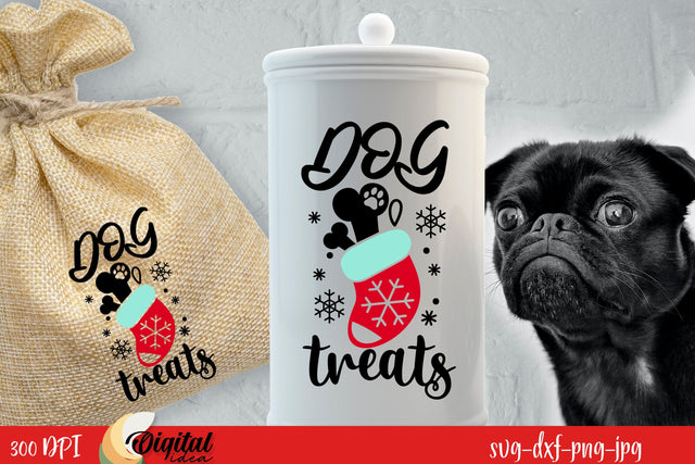 Dog Jar Treat SVG. Dog Treat Lover. Christmas Dog SVG SVG Evgenyia Guschina 