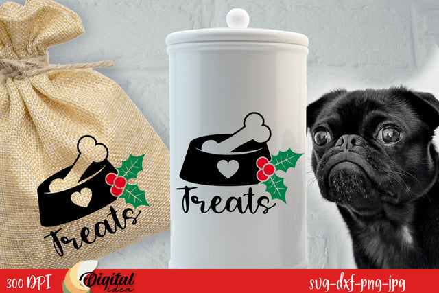 Dog Jar Treat SVG. Dog Treat Lover. Christmas Dog SVG SVG Evgenyia Guschina 