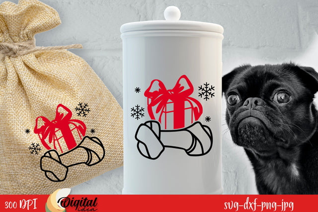 Dog Jar Treat SVG. Dog Treat Lover. Christmas Dog SVG SVG Evgenyia Guschina 