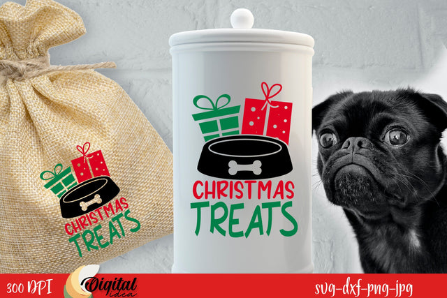 Dog Jar Treat SVG. Dog Treat Lover. Christmas Dog SVG SVG Evgenyia Guschina 