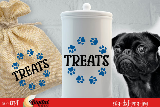 Dog Jar Treat SVG. Dog Treat Lover. Dog Paw SVG SVG Evgenyia Guschina 
