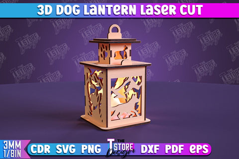 Dog Lantern Bundle | 3D Lantern | 3D Night Light | Home Pets | Lantern Template | CNC File SVG The T Store Design 