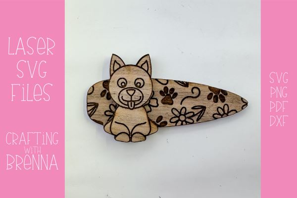 Dog Layered Hair Clip Laser SVG File SVG Crafting With Brenna 