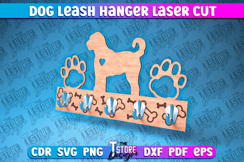 Dog Leash Hanger Laser Cut | Laser Cut File | CNC Files SVG The T Store Design 