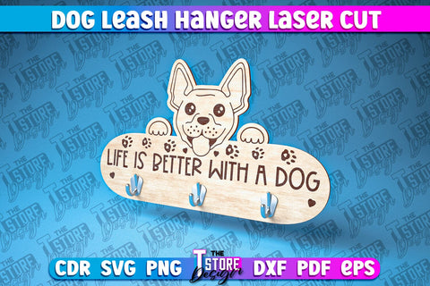 Dog Leash Hanger Laser Cut | Laser Cut File | CNC Files SVG The T Store Design 