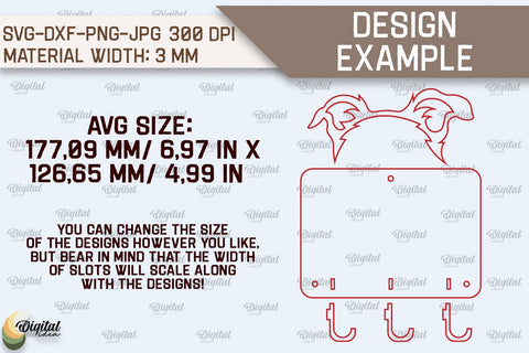 Dog Leash Holders Laser Cut Bundle. Dog Name Wood Signs SVG SVG Evgenyia Guschina 