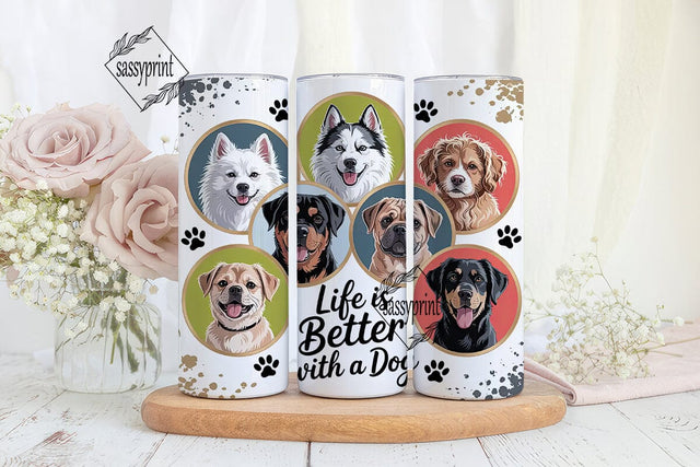 Dog Life 20oz Tumbler Wrap Sublimation sassyprint 