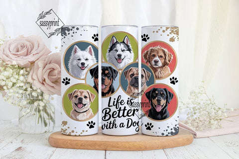 Dog Life 20oz Tumbler Wrap Sublimation sassyprint 