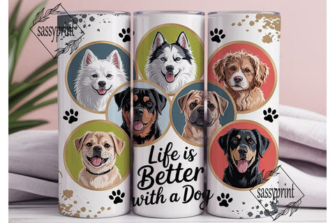 Dog Life 20oz Tumbler Wrap Sublimation sassyprint 